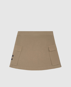 Off-White Children's khaki mini skirt with Arrow print OGCC027S25FAB001