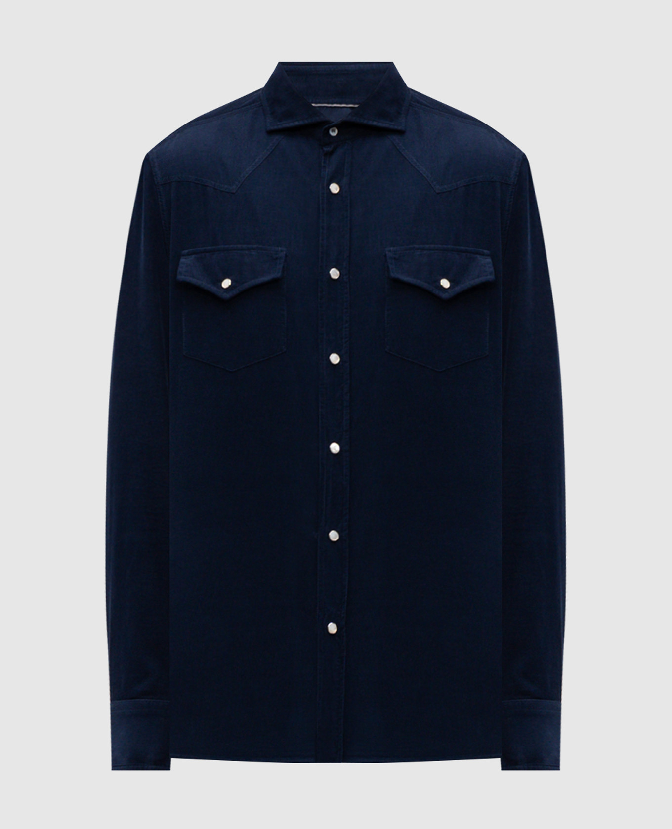 Blue corduroy shirt Brunello Cucinelli