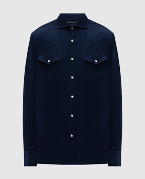 Brunello Cucinelli Blue corduroy shirt ML6884008