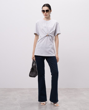 Versace Grey melange T-shirt with logo and branded pins 10189711A13610