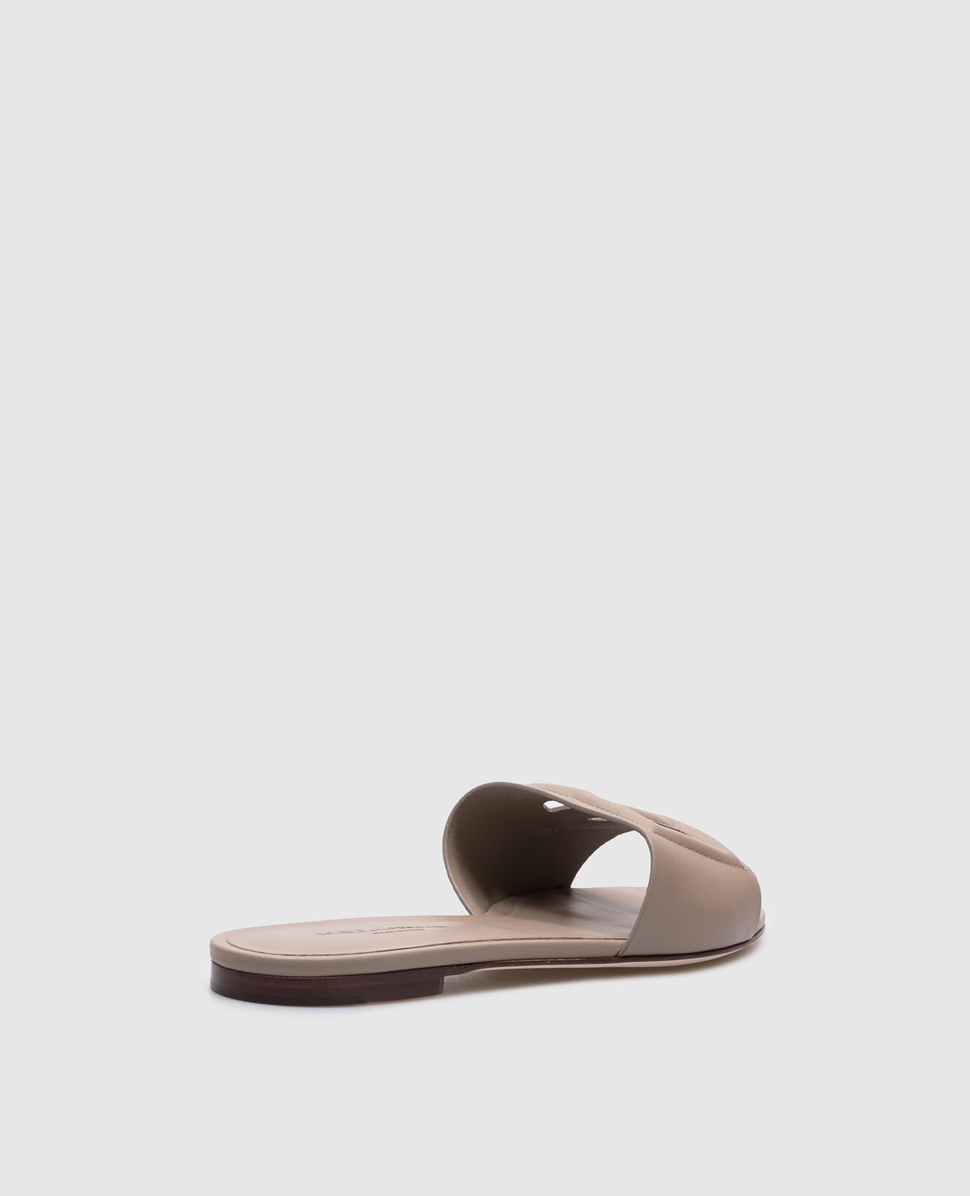 

Grey leather flip-flops with textured monogram logo Dolce&Gabbana