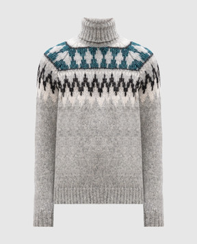 MooRER DACRE gray alpaca sweater with jacquard pattern DACREPAY