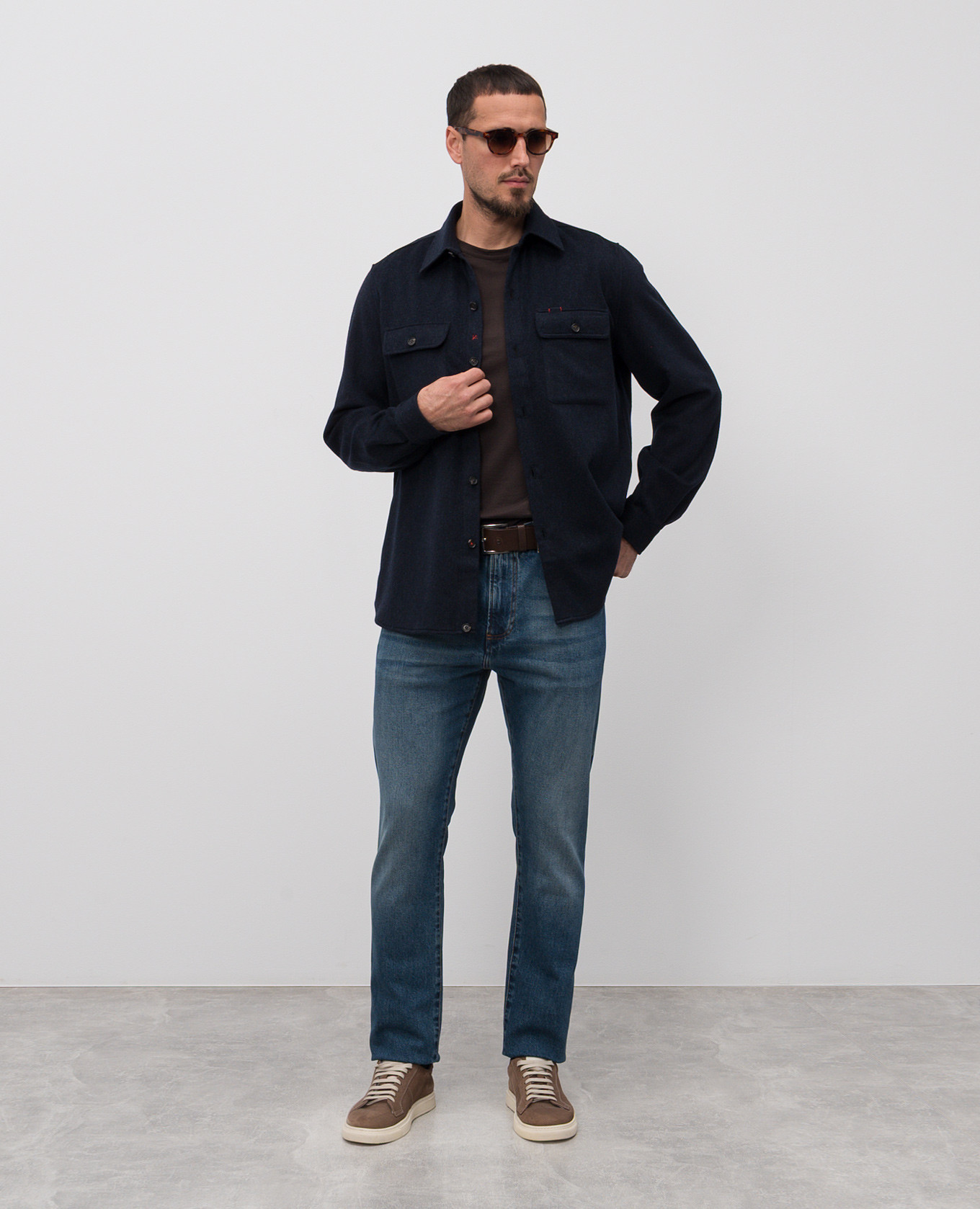 

Blue jeans with a worn effect ISAIA