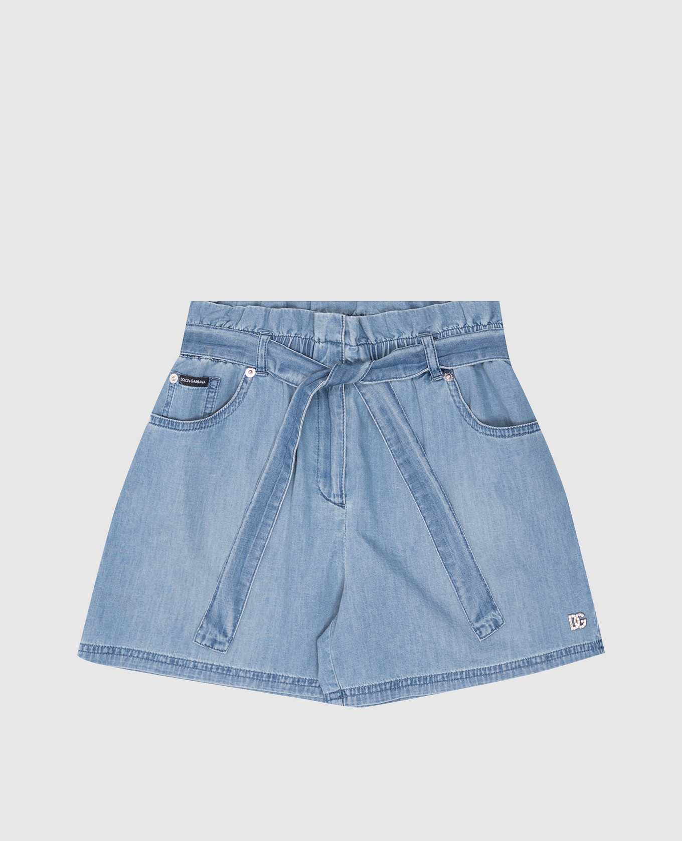 

Children's blue denim shorts with logo Dolce&Gabbana, Light blue