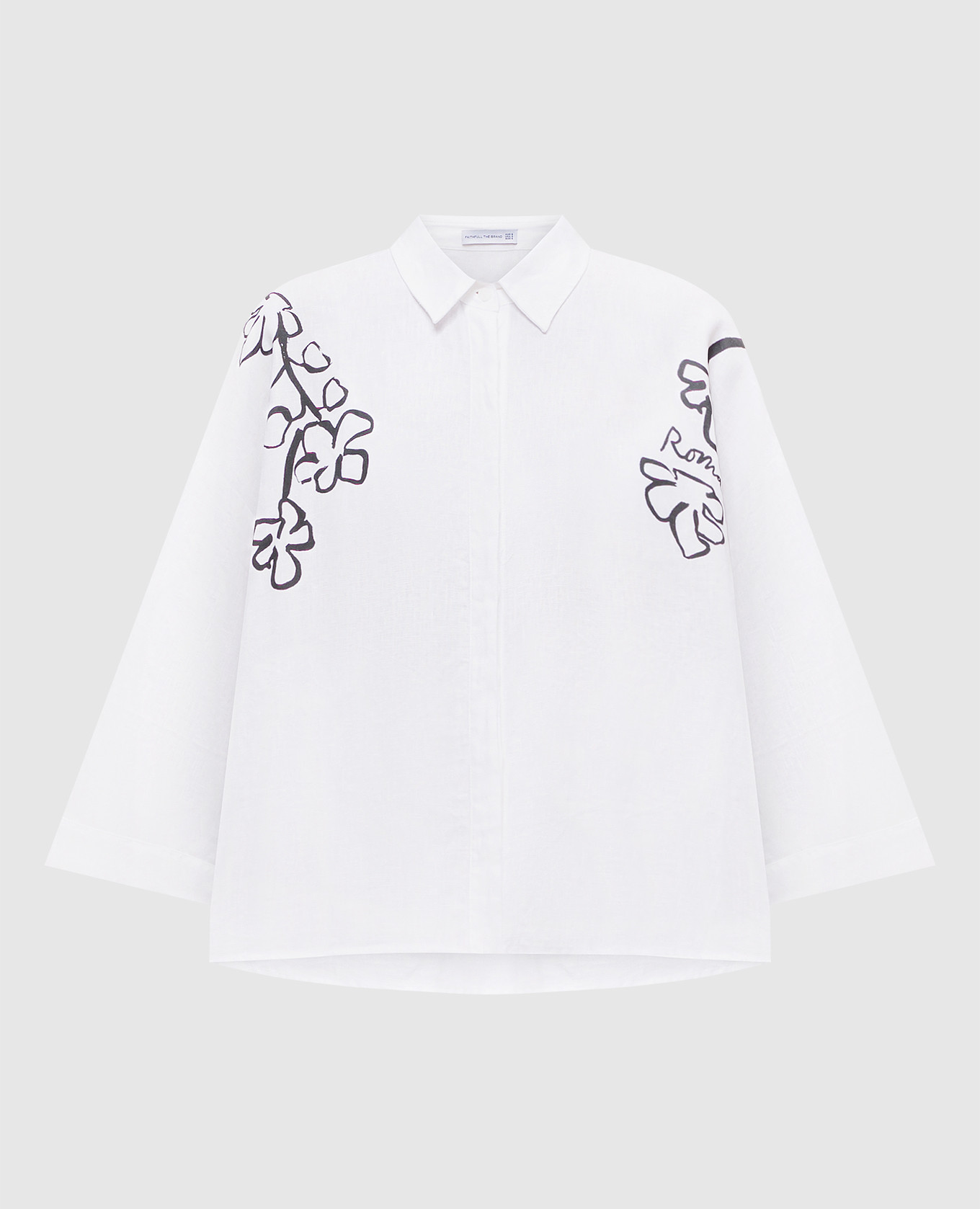 

Rossa Roma white linen shirt with print Faithfull