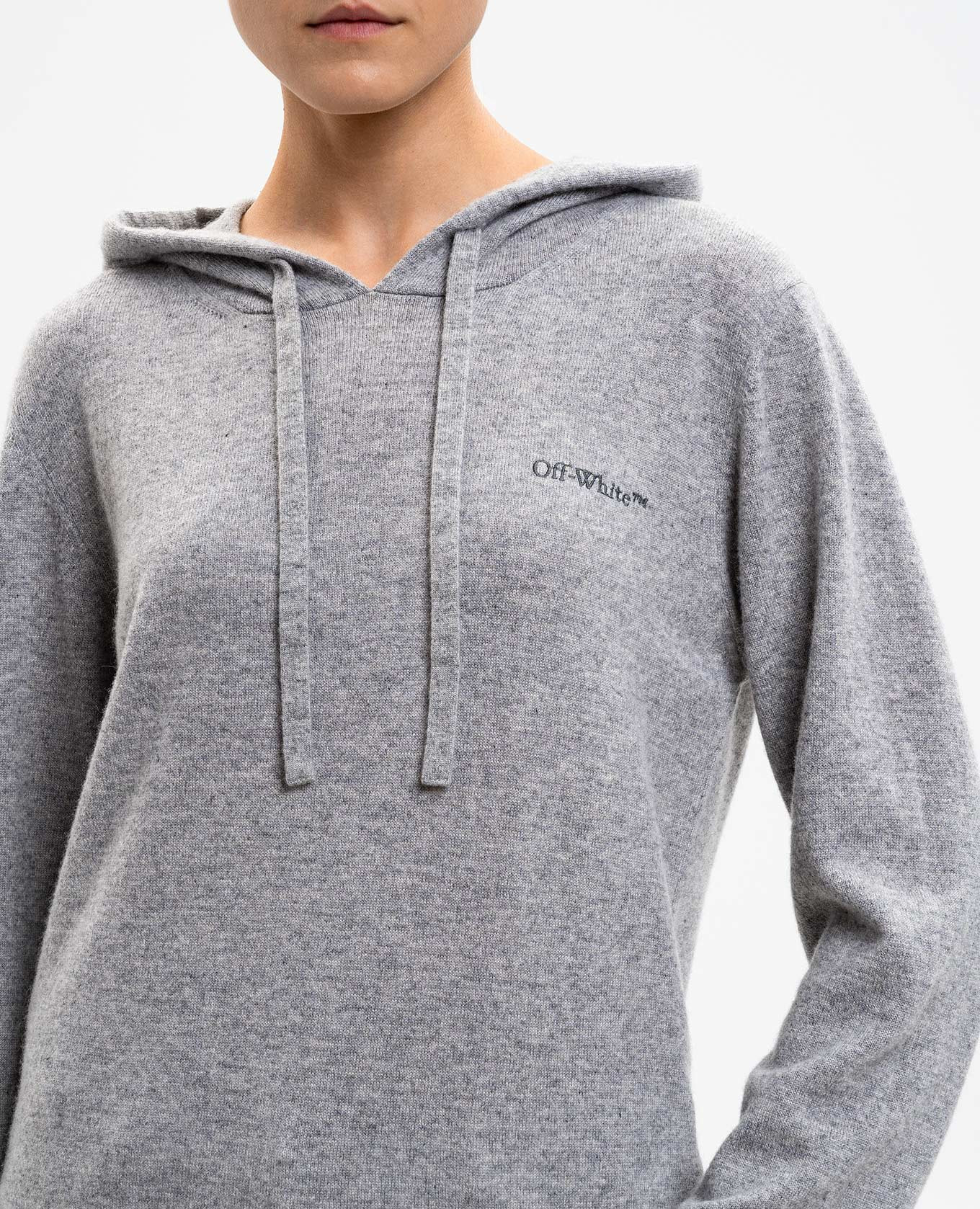 Grey cashmere hoodie with logo Off-White 5