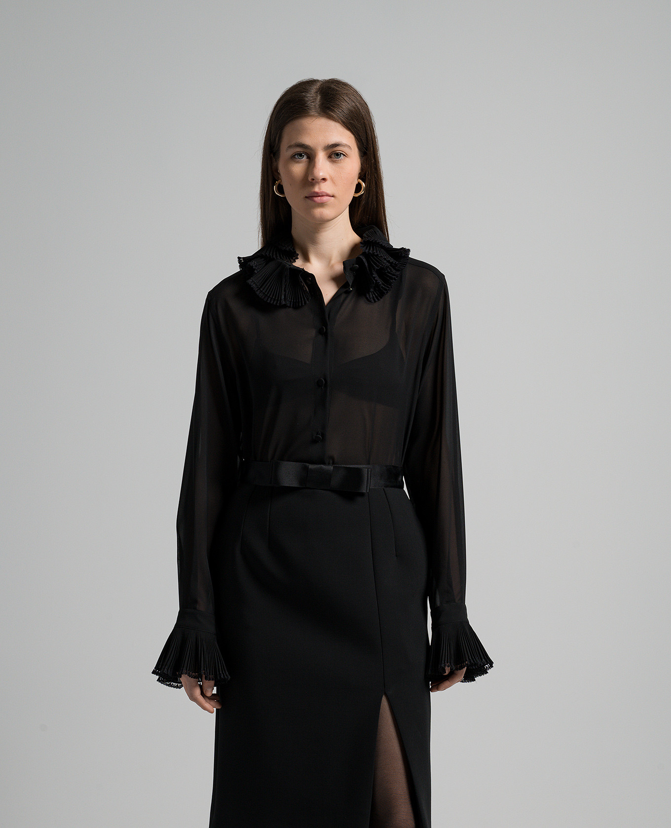 Black silk blouse with pleating Dolce&Gabbana 3