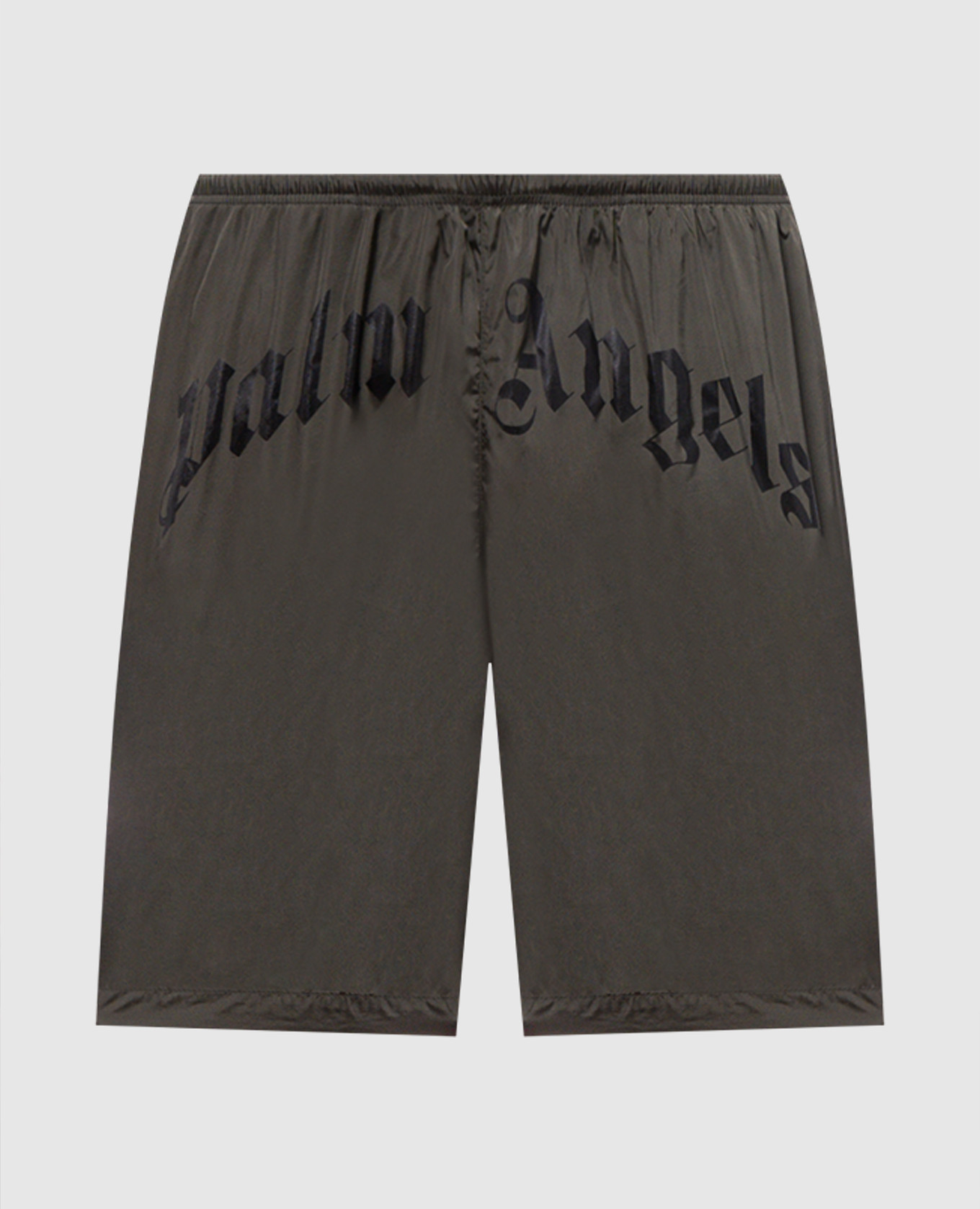 

Khaki logo print swim shorts Palm Angels