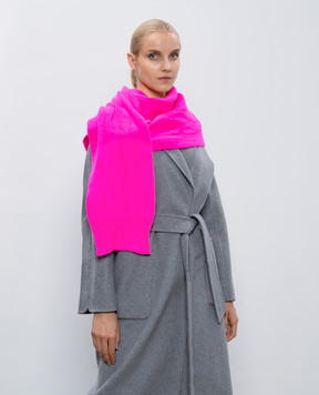 Solotre Pink patterned wool and cashmere scarf M3S0124S