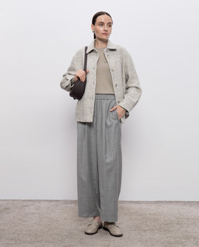 Peserico Gray wool coat with a pattern A2102608396