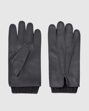 Agnona Gray leather gloves MY10U201K1211