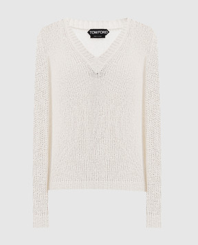 Tom Ford White cashmere and silk pullover MAK1338YAX755