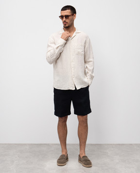Canali Blue linen shorts SG0320295606
