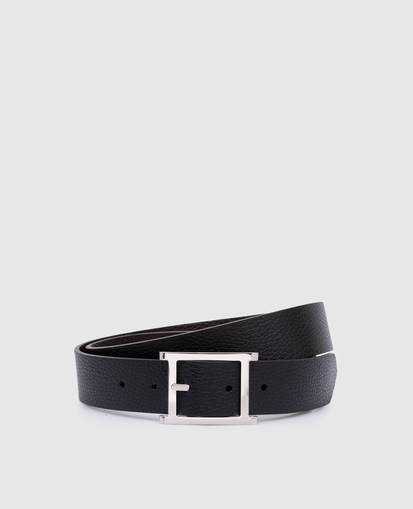 

Double-sided leather belt with embossed grain Orciani, White