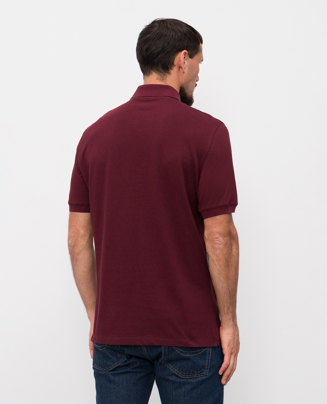 

Burgundy polo shirt with logo print Brunello Cucinelli