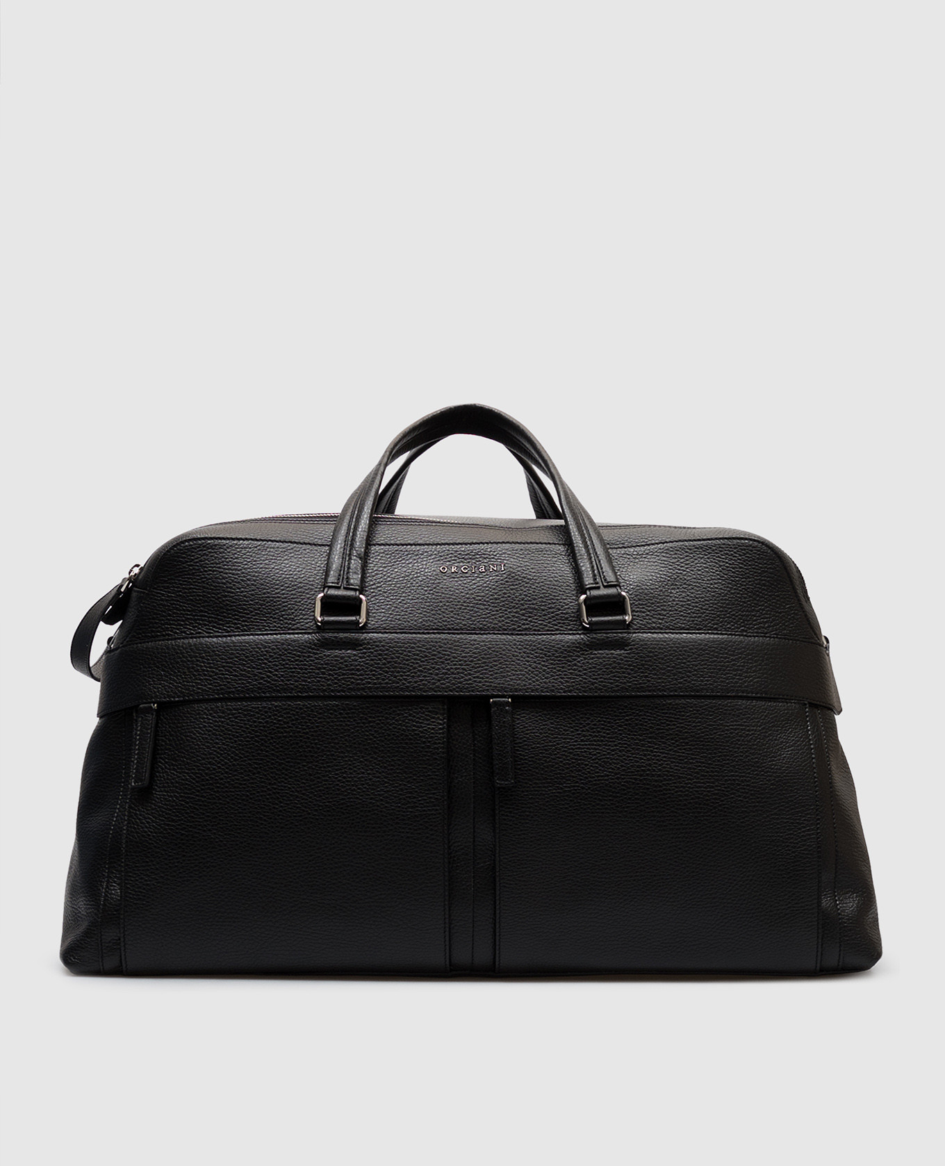 

Black Leather Duffle Micron Travel Bag Orciani