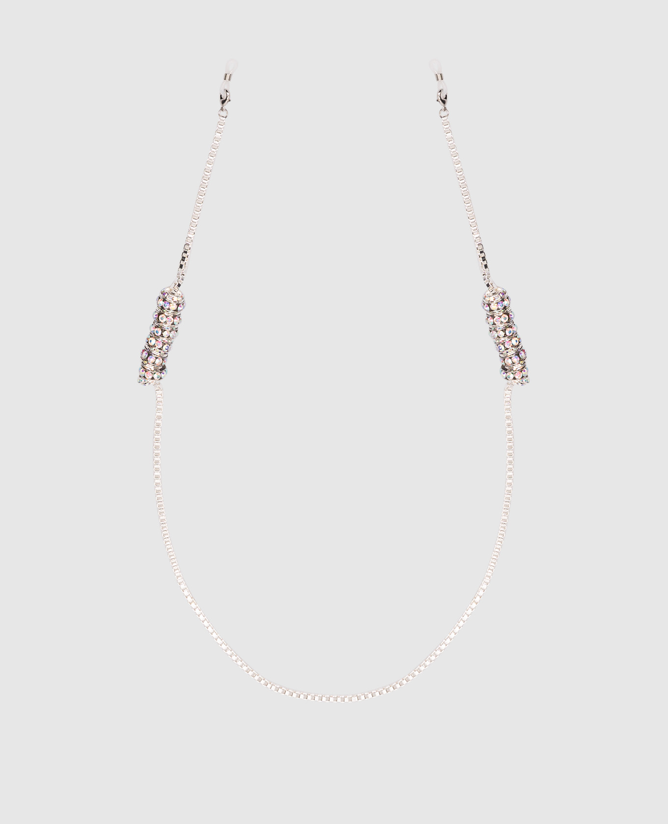 

Silver chain for glasses DRACULA with crystals Pearl Octopuss.Y