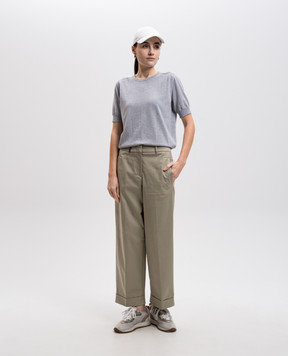 Peserico Gray top with monil chain S99811F1409173