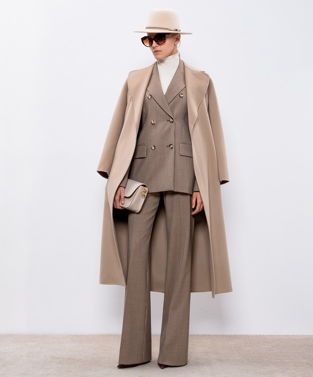 Max Mara Sportmax - MTESO brown pants with patterned wool