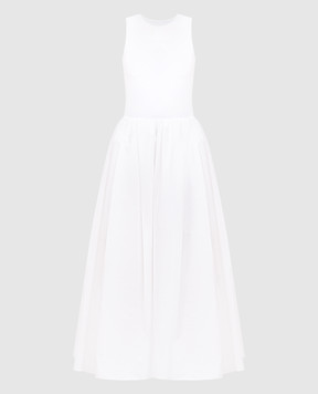 Juun.j White midi dress with logo JW5571W071