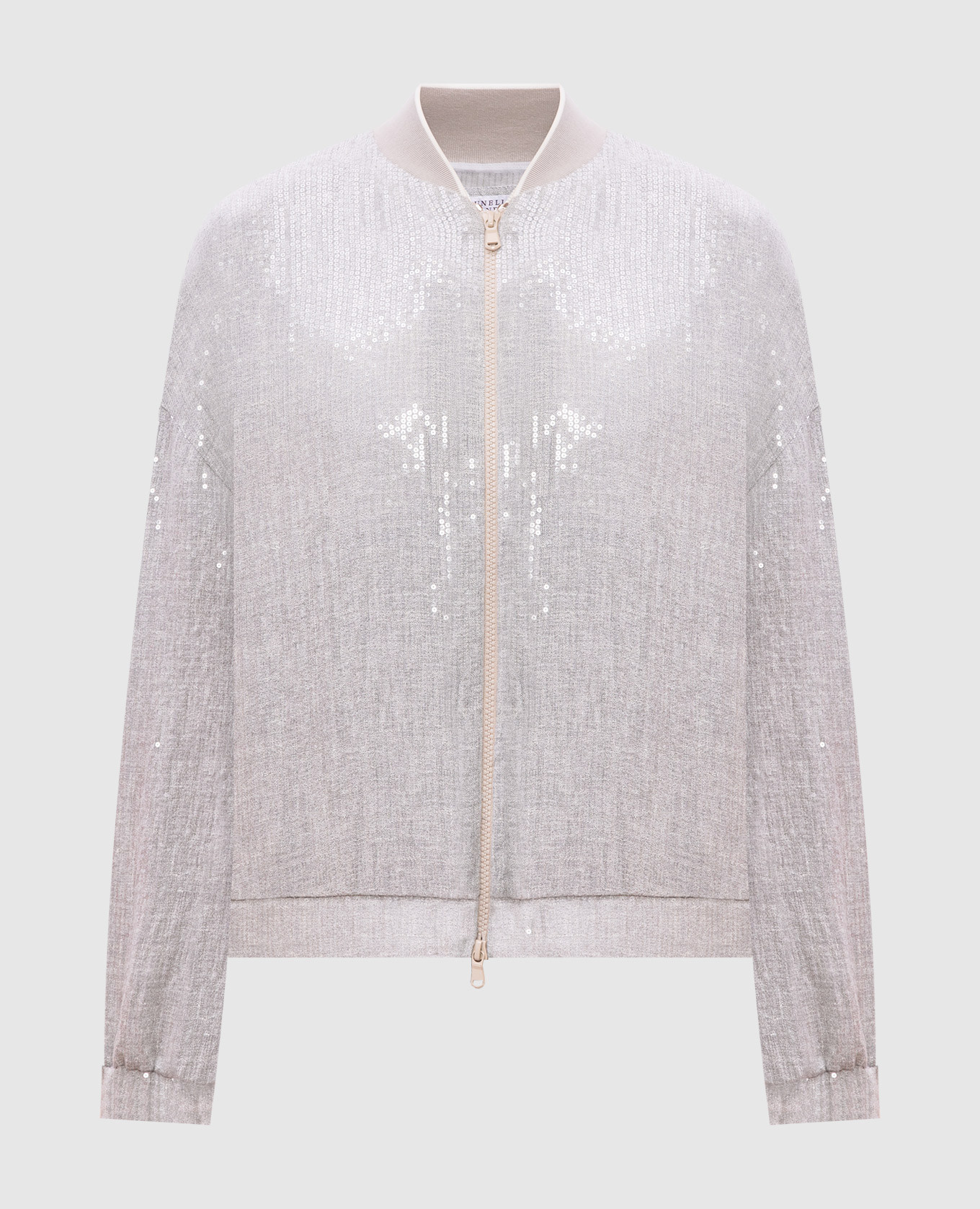 

Gray linen bomber jacket with sequins Brunello Cucinelli, Grey