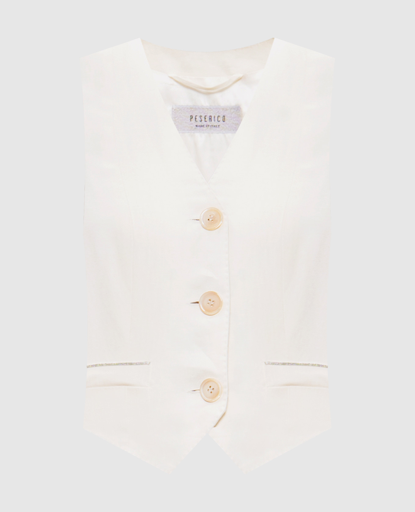 

Beige linen waistcoat with monil chain Peserico