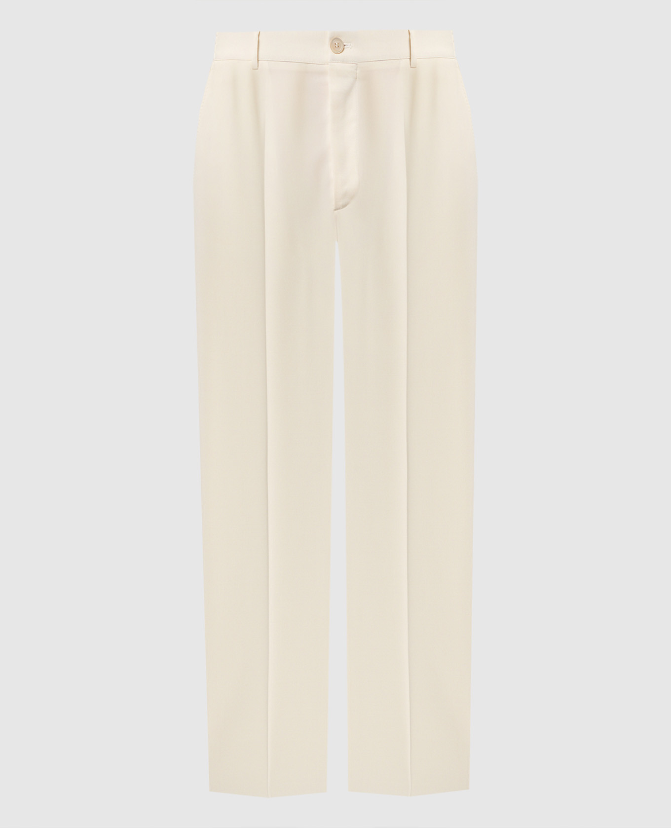 

Beige wool trousers with metallic logo Stefano Ricci