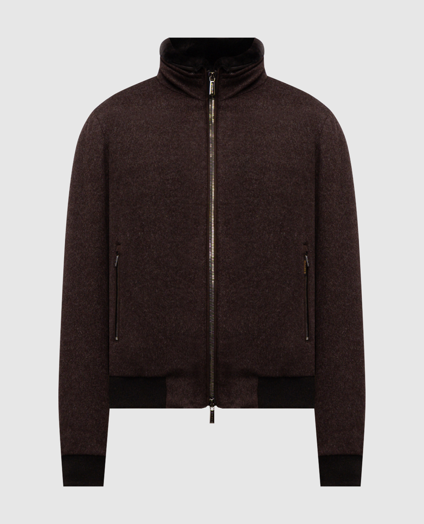 

BELLATI brown down jacket made of wool and cashmere with fur MooRER