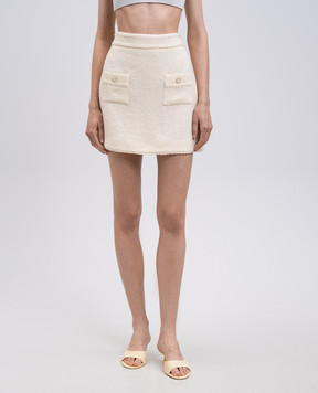 Simkhai Leighton Yellow Tweed Mini Skirt 3253024SW