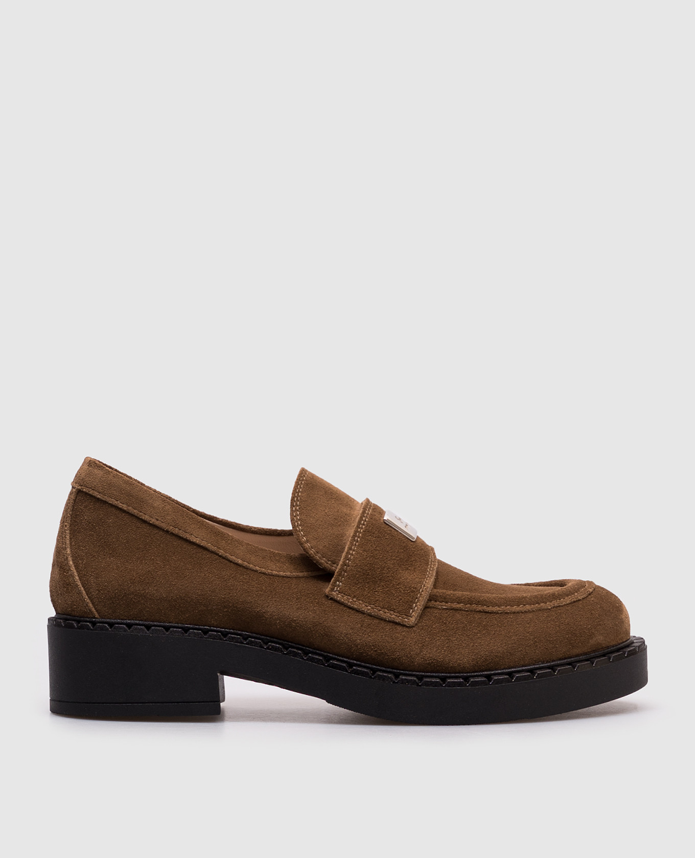 

Brown suede loafers with logo Babe Pay Pls