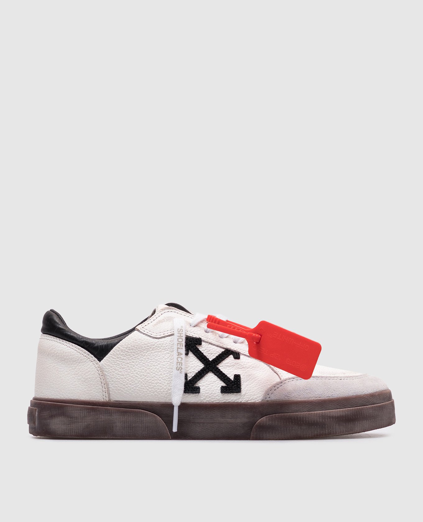 

White leather Vulcanized sneakers with vintage effect Off-White