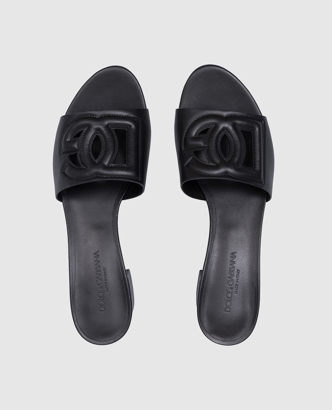 

Black leather mules with DG logo Dolce&Gabbana