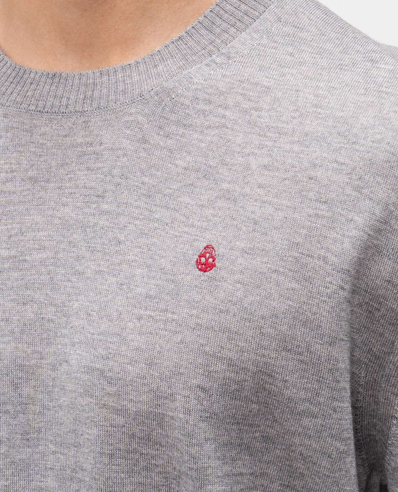 

Grey wool jumper with embroidered logo emblem Alexander McQueen