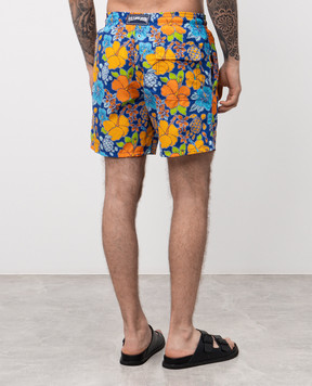 Vilebrequin Floral print swim shorts with logo MOOCB113
