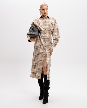 The Attico Beige check shirt dress 250WCW00187CCC050AA
