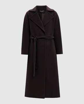 Heresis Brown wool coat with belt M62120G400