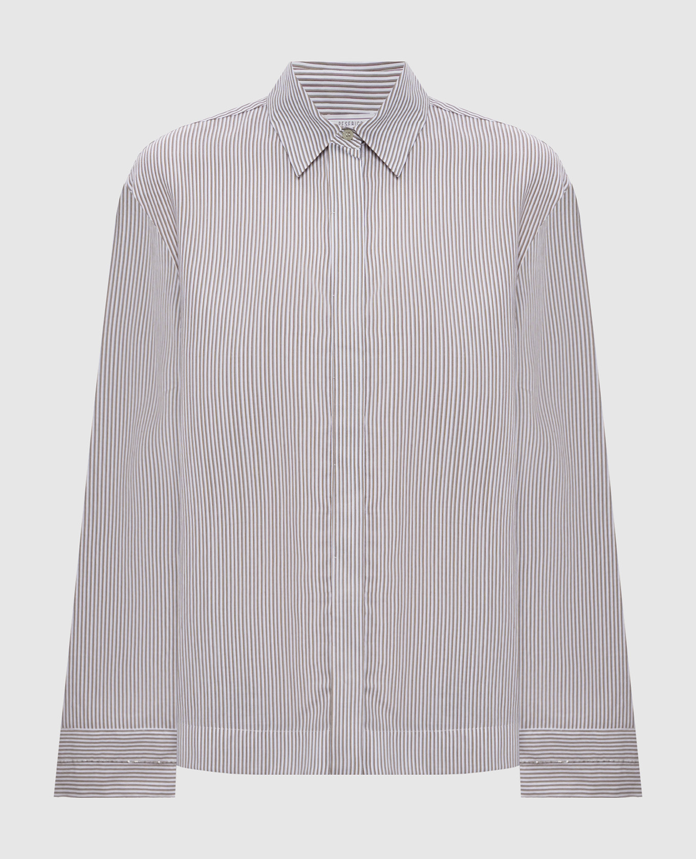 Green striped blouse with monil chain Peserico