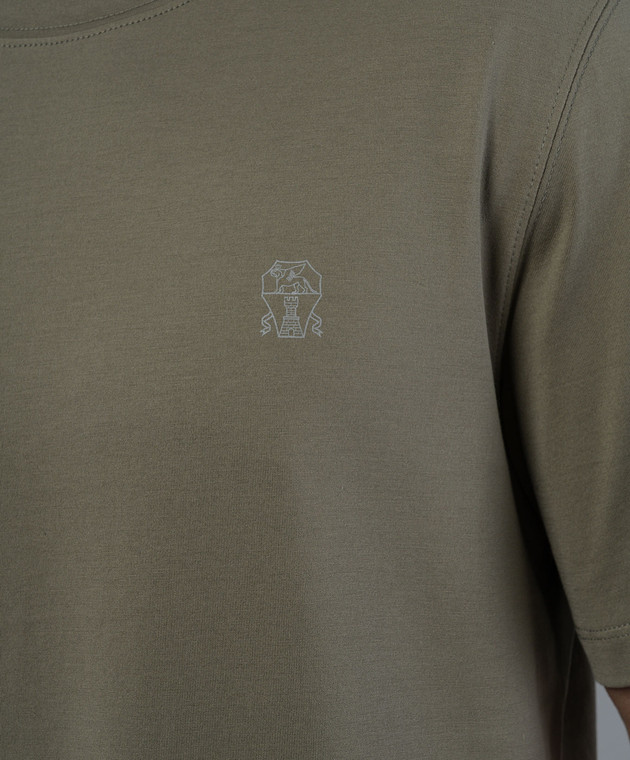 Brunello Cucinelli - Green t-shirt with logo M0B138440