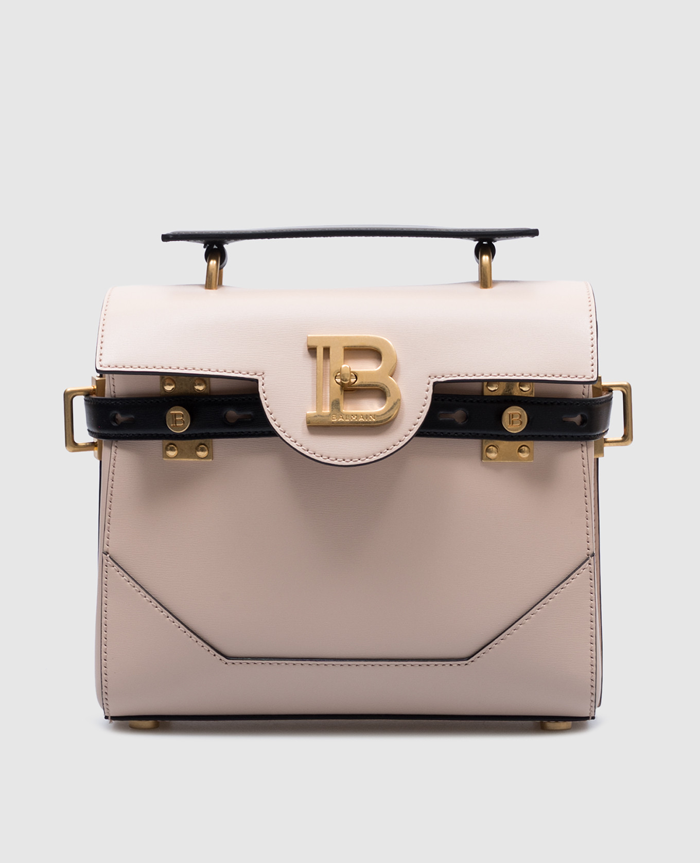 

Beige leather satchel bag B-Buzz Balmain