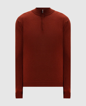 Cashmere&Whiskey Orange jumper made of merino wool 77397