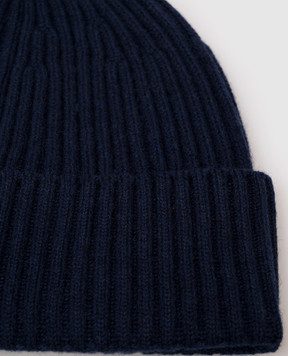 Brunello Cucinelli Blue cashmere hat with lapel M2293900