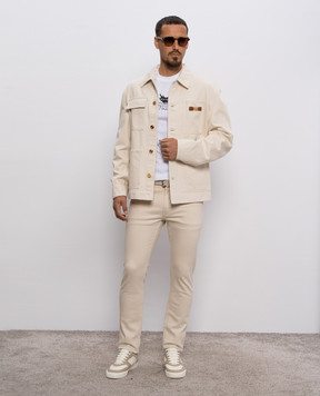 Versace White T-shirt with logo print 10139441A14377