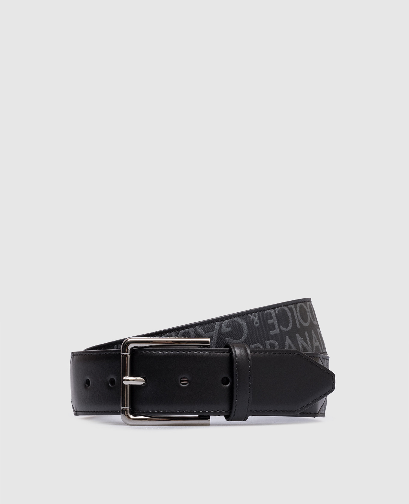 Gray belt with logo pattern dolce&gabbana