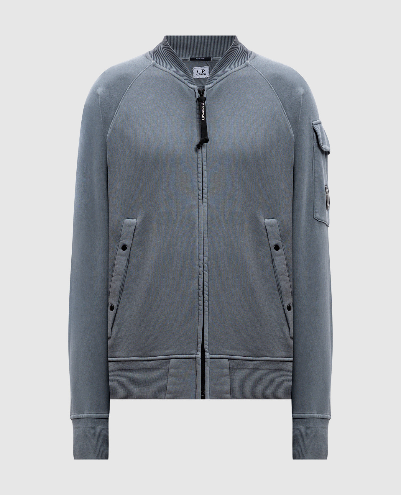 Grey sports jacket with logo patch C.P. Company
