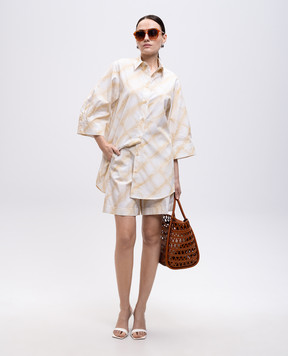 Peserico White shorts with geometric print P0414008007