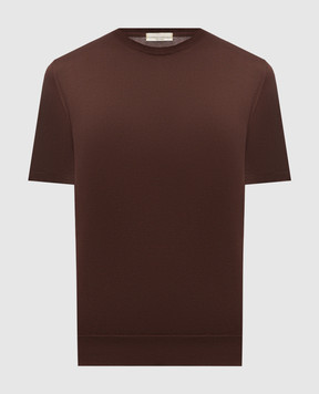 Cashmere&Whiskey Brown silk and cashmere T-shirt FS03