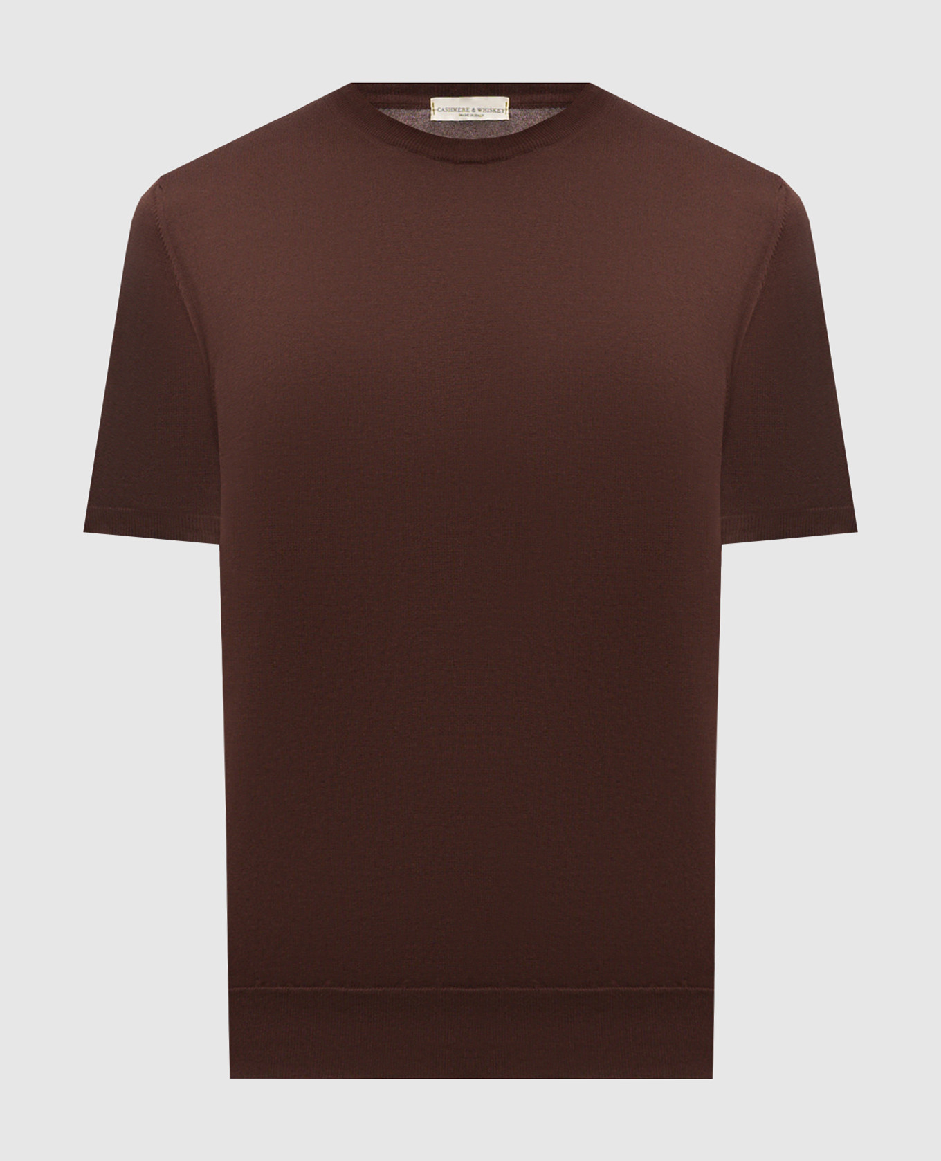 Brown silk and cashmere T-shirt
