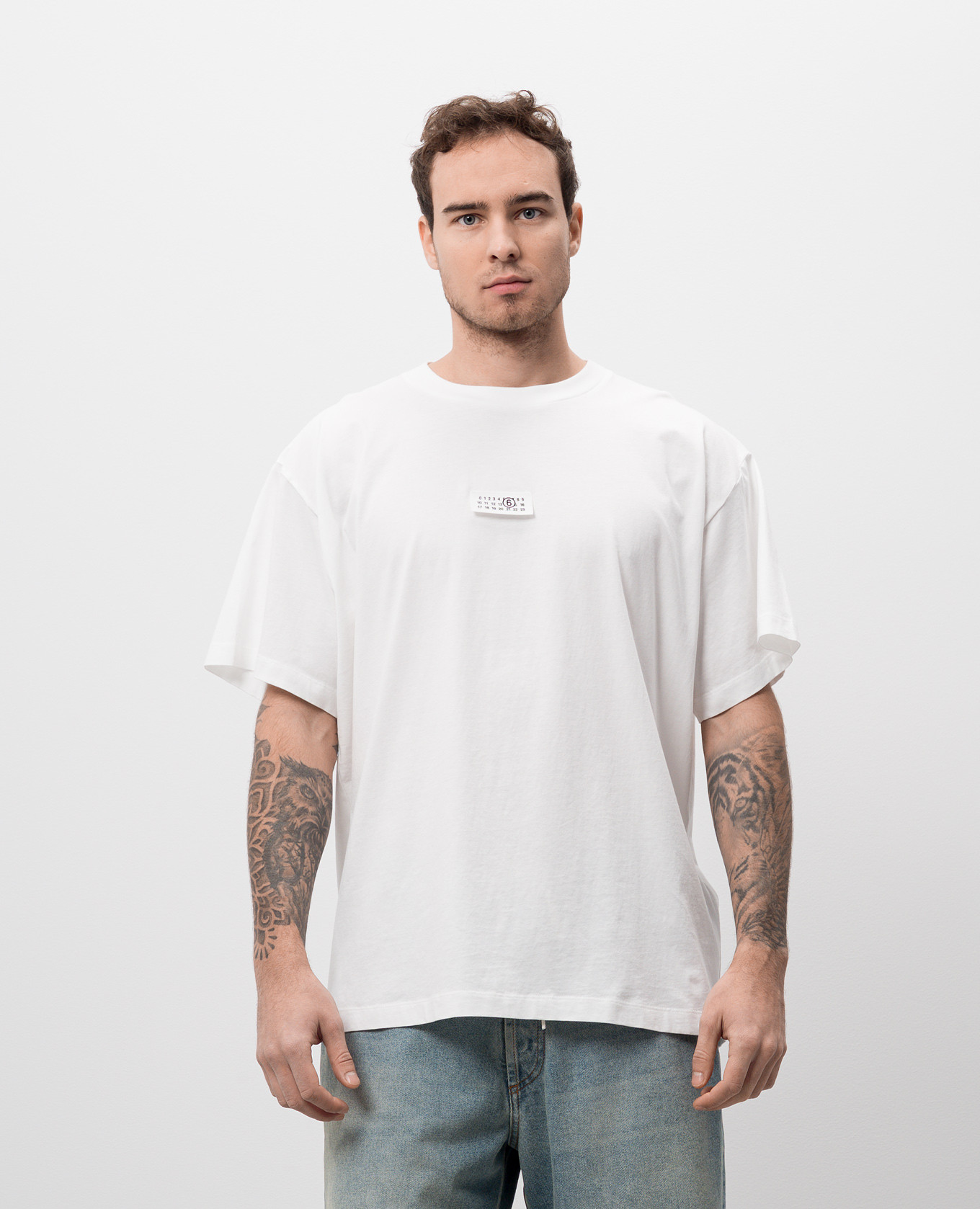 

White t-shirt with logo patch Maison Margiela MM6