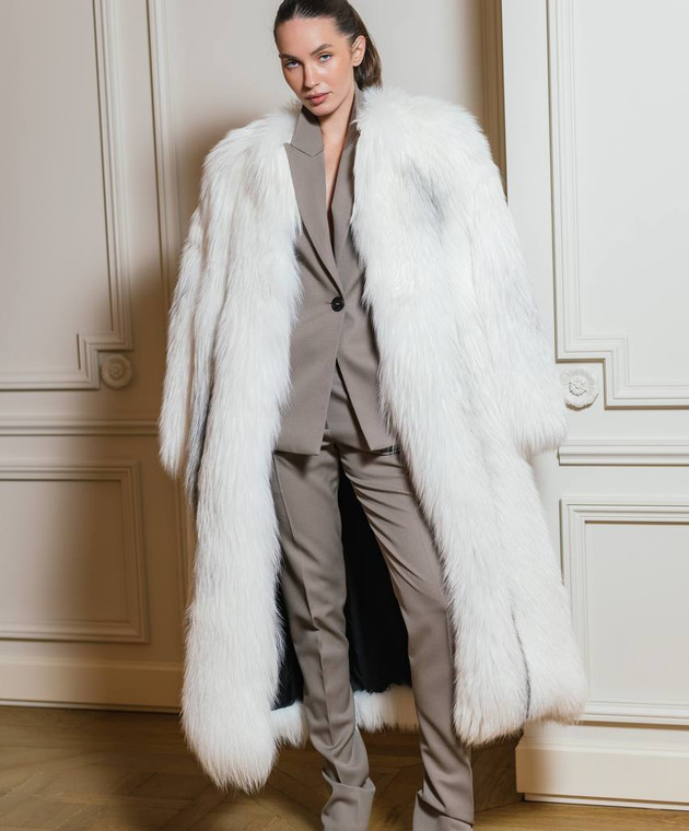 Sheller luxury fur coat ホワイト Sheller luxury fur coat ホワイト Knitted fox fur jacket - White