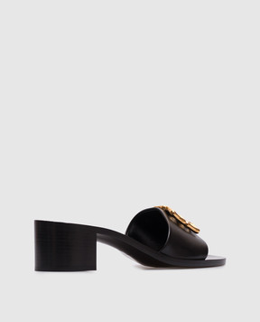 Givenchy 4G Liquid Black Leather Mules BE3091E25Q